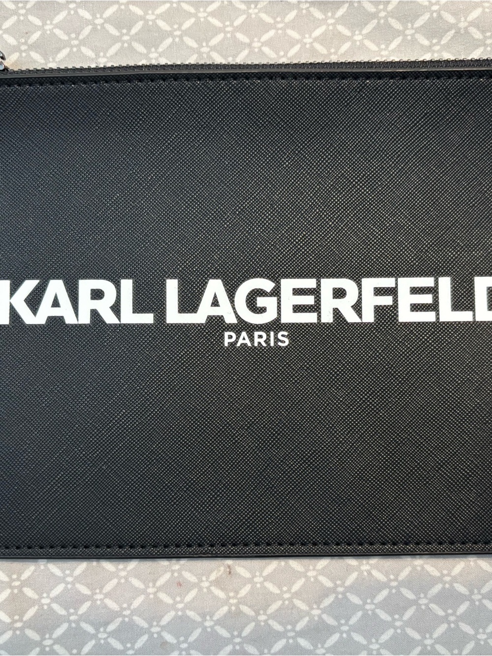 Karl Lagerfeld Faux Leather Zippered Pouch
